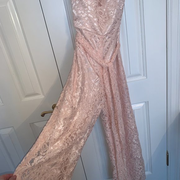 TBDress Halter Sashes Lace Bridesmaid Jumpsuit - Picture 6 of 16